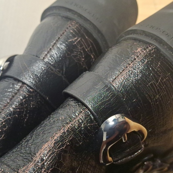 AEROSOLES Black and Silver Ankle Booties with Chunky Sole - Picture 8 of 10